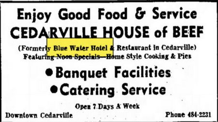 Blue Water Hotel (Les Cheneaux Coffee Roasters) - Oct 1972 Ad